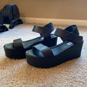Women's Black Surfside Platform Wedge Sandal